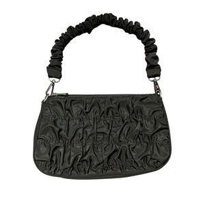 brown ruched bag purse